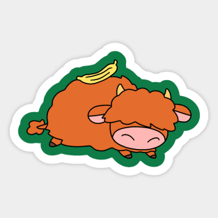 Banana Highland Cow Sticker